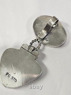 Pendentif en argent sterling Navajo amérindien avec pierres naturelles marqué FC STG