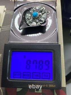 Pendentif en argent sterling avec turquoise Navajo amérindien