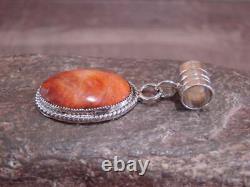 Pendentif en argent sterling et huître épineuse amérindien Navajo par Yazzie