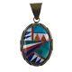 Pendentif En Argent Sterling Incrusté De Turquoise Navajo Amérindien Par Calvin Peterson