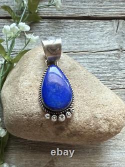 Pendentif en argent sterling lapis lazuli Navajo Amérindien R Yazzie Cadeau