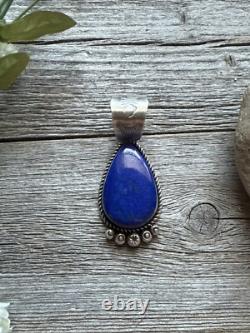 Pendentif en argent sterling lapis lazuli Navajo Amérindien R Yazzie Cadeau