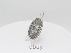 Pendentif en argent sterling massif amérindien fait main Navajo