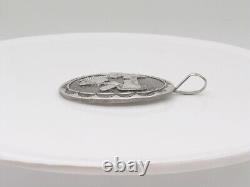 Pendentif en argent sterling massif amérindien fait main Navajo