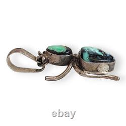 Pendentif en argent sterling turquoise bug Navajo Amérindien Paul Livingston