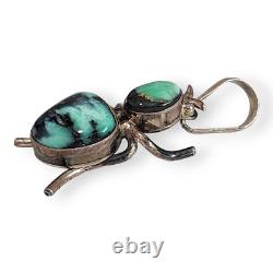 Pendentif en argent sterling turquoise bug Navajo Amérindien Paul Livingston