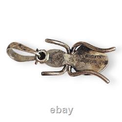 Pendentif en argent sterling turquoise bug Navajo Amérindien Paul Livingston