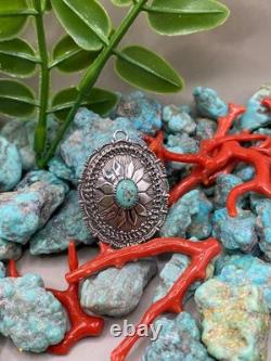 Pendentif en argent sterling turquoise navajo amérindien