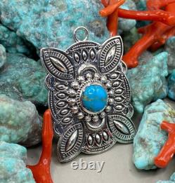 Pendentif en argent sterling turquoise navajo amérindien