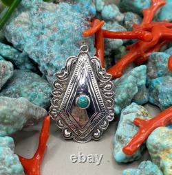 Pendentif en argent sterling turquoise navajo amérindien