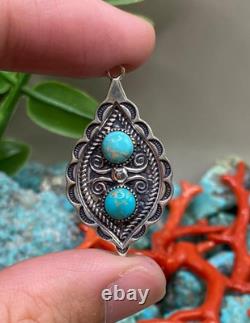 Pendentif en argent sterling turquoise navajo amérindien