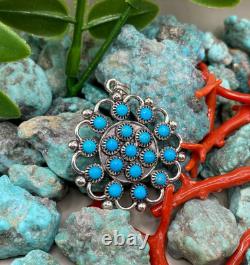 Pendentif en argent sterling turquoise navajo amérindien