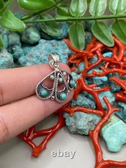 Pendentif en argent sterling turquoise navajo amérindien