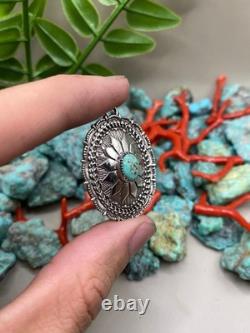 Pendentif en argent sterling turquoise navajo amérindien
