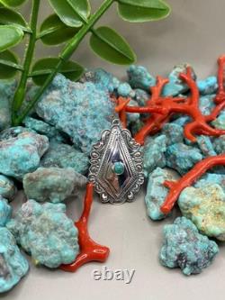 Pendentif en argent sterling turquoise navajo amérindien