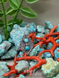Pendentif en argent sterling turquoise navajo amérindien