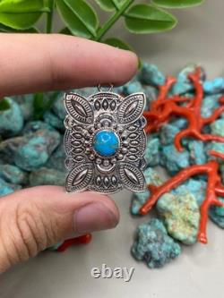 Pendentif en argent sterling turquoise navajo amérindien