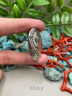 Pendentif en argent sterling turquoise navajo amérindien