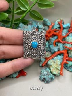 Pendentif en argent sterling turquoise navajo amérindien