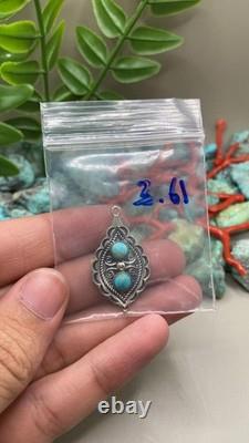 Pendentif en argent sterling turquoise navajo amérindien