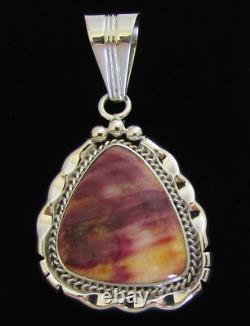 Pendentif en huître épineuse violette navajo amérindien par Samuel Yellowhair 2L