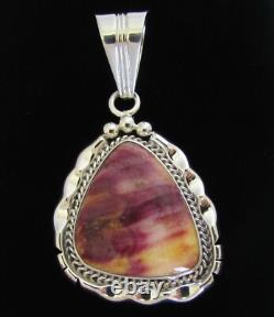 Pendentif en huître épineuse violette navajo amérindien par Samuel Yellowhair 2L