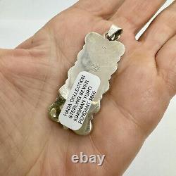 Pendentif en turquoise Cluster naturelle n°8 signé Hada en argent sterling 19,1 grammes fait main