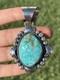 Pendentif Fait à La Main En Argent Sterling Et Turquoise Amérindien Navajo R Yazzie Cadeau