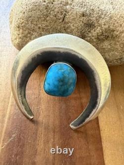 Pendentif fait à la main en argent sterling et turquoise bleue amérindien Navajo - Cadeau P