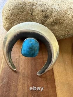 Pendentif fait à la main en argent sterling et turquoise bleue amérindien Navajo - Cadeau P