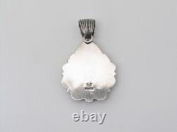Pendentif fait main en argent sterling et buffle blanc amérindien Navajo
