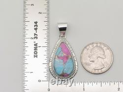 Pendentif fait main en argent sterling et coton sucré des Navajos amérindiens