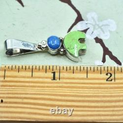 Pendentif ours Navajo amérindien en argent sterling 925 avec denim et lapis-lazuli