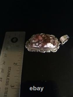Pendentif signé en argent sterling avec Appaloosa Navajo/Magnesite amérindien