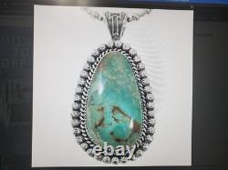 Pendentif traditionnel sud-ouest en argent sterling et turquoise 0356