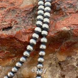 Perles De Navajo Perles 3 MM Argent Sterling 20 Collier Pour Femmes