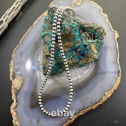 Perles Navajo Perles 4 MM Collier En Argent Sterling Longueur 16 Pour Les Femmes