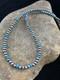 Perles Navajo Turquoise Bleues 4 Mm En Argent Sterling Collier De Perles De 16 Pouces 94116