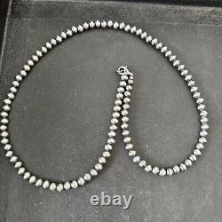 Perles de Navajo du Sud-Ouest en argent sterling de 5mm Collier de perles 16-32 S429