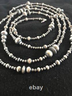 Perles mélangées en argent sterling amérindien Navajo 72 collier 92370