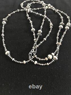 Perles mélangées en argent sterling amérindien Navajo 72 collier 92370