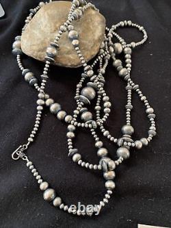 Perles mélangées en argent sterling amérindien de Navajo 60 collier 92360