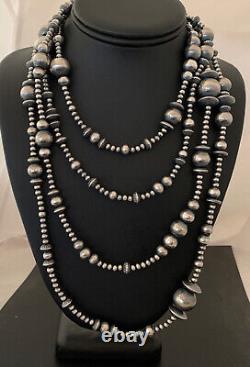 Perles mélangées en argent sterling amérindien de Navajo 60 collier 92360