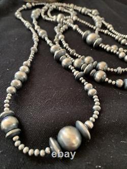 Perles mélangées en argent sterling amérindien de Navajo 60 collier 92360