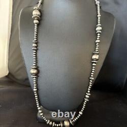 Perles mélangées en argent sterling de Navajo amérindien collier de 18 pouces 92318