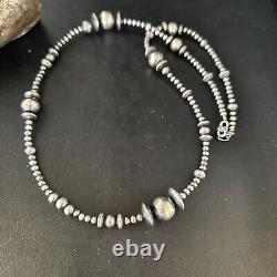 Perles mélangées en argent sterling de Navajo amérindien collier de 18 pouces 92318