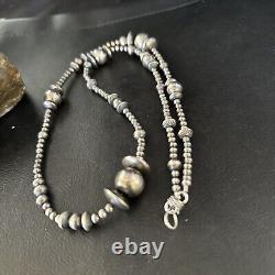 Perles mélangées en argent sterling de Navajo amérindien collier de 18 pouces 92318