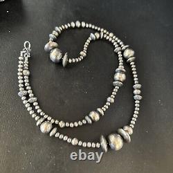 Perles mélangées en argent sterling de Navajo amérindien collier de 18 pouces 92318