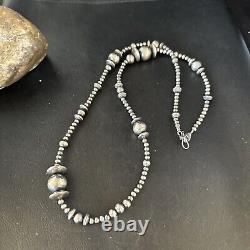 Perles mélangées en argent sterling de Navajo amérindien collier de 18 pouces 92318