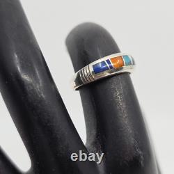 Pierre tisseuse Amérindienne Navajo Assortiment de pierres incrustées en argent sterling 6